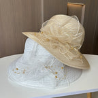 Floral Gauze Fedora Hat C0841