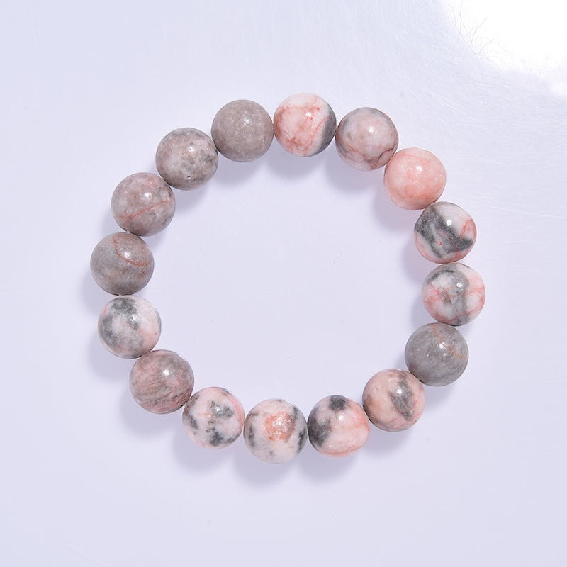 Colored Rhodonite Stone Stretch Bracelet B1979-12MM - view 2
