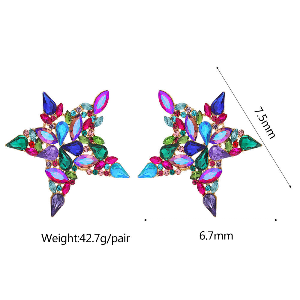 Star Rhinestone Stud Earrings E4531