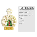 Christmas Tree Hat Seed Bead Earrings E4848
