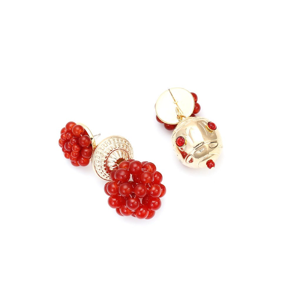 Seed Bead Asymmetric Earrings E5332