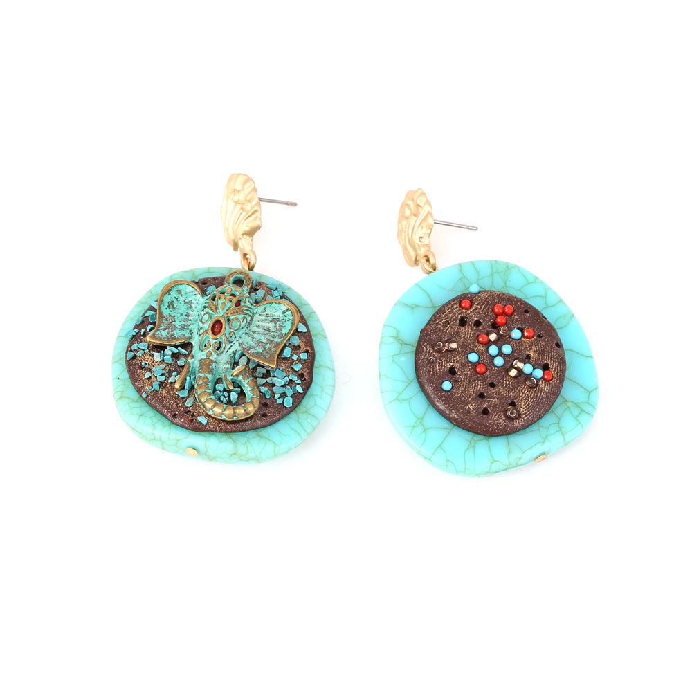 Geometric Elephant Resin Earrings E6686