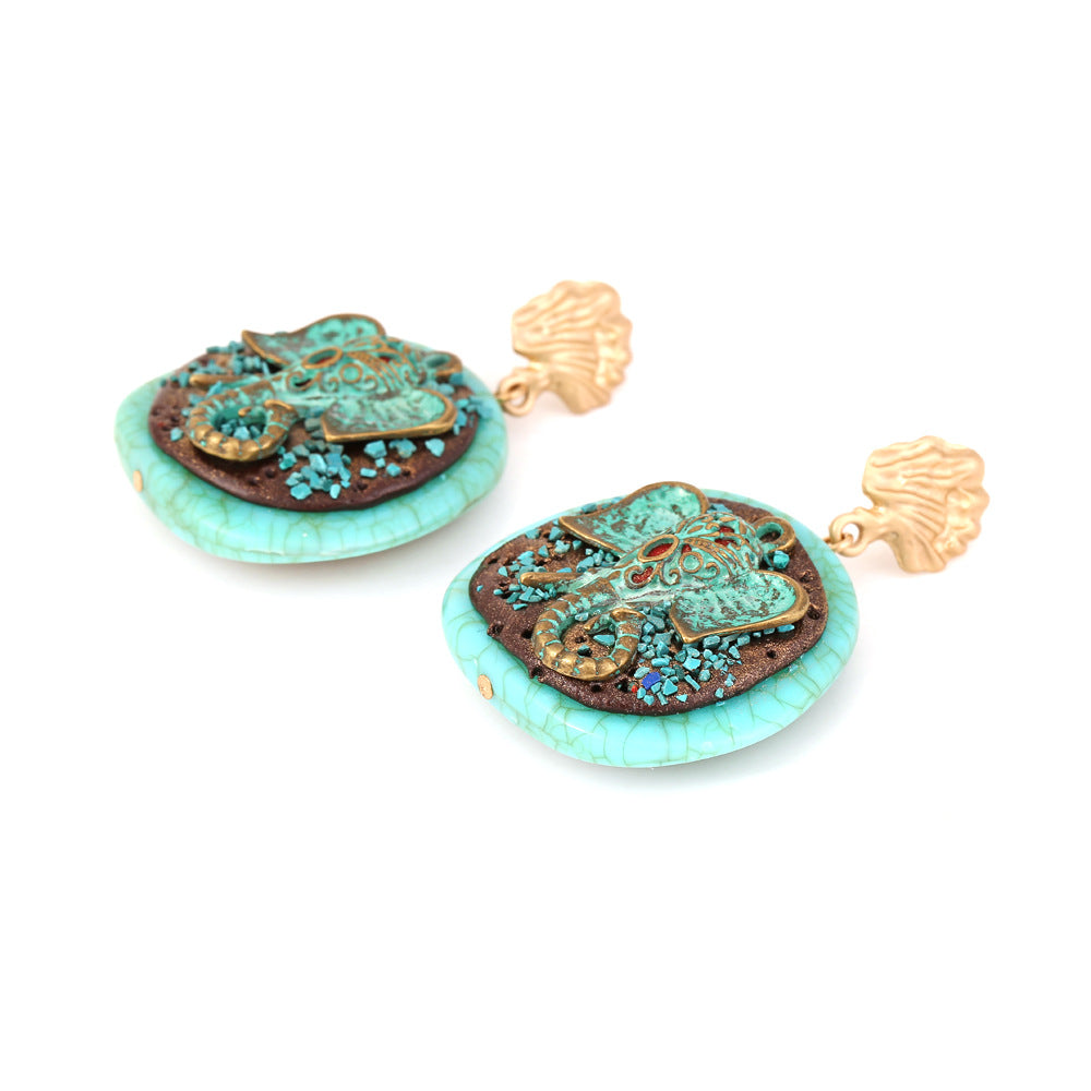 Geometric Elephant Resin Earrings E6686