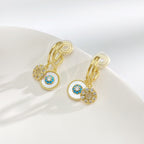 Snowflake Disc Cubic Zirconia Clip On Earrings E7797