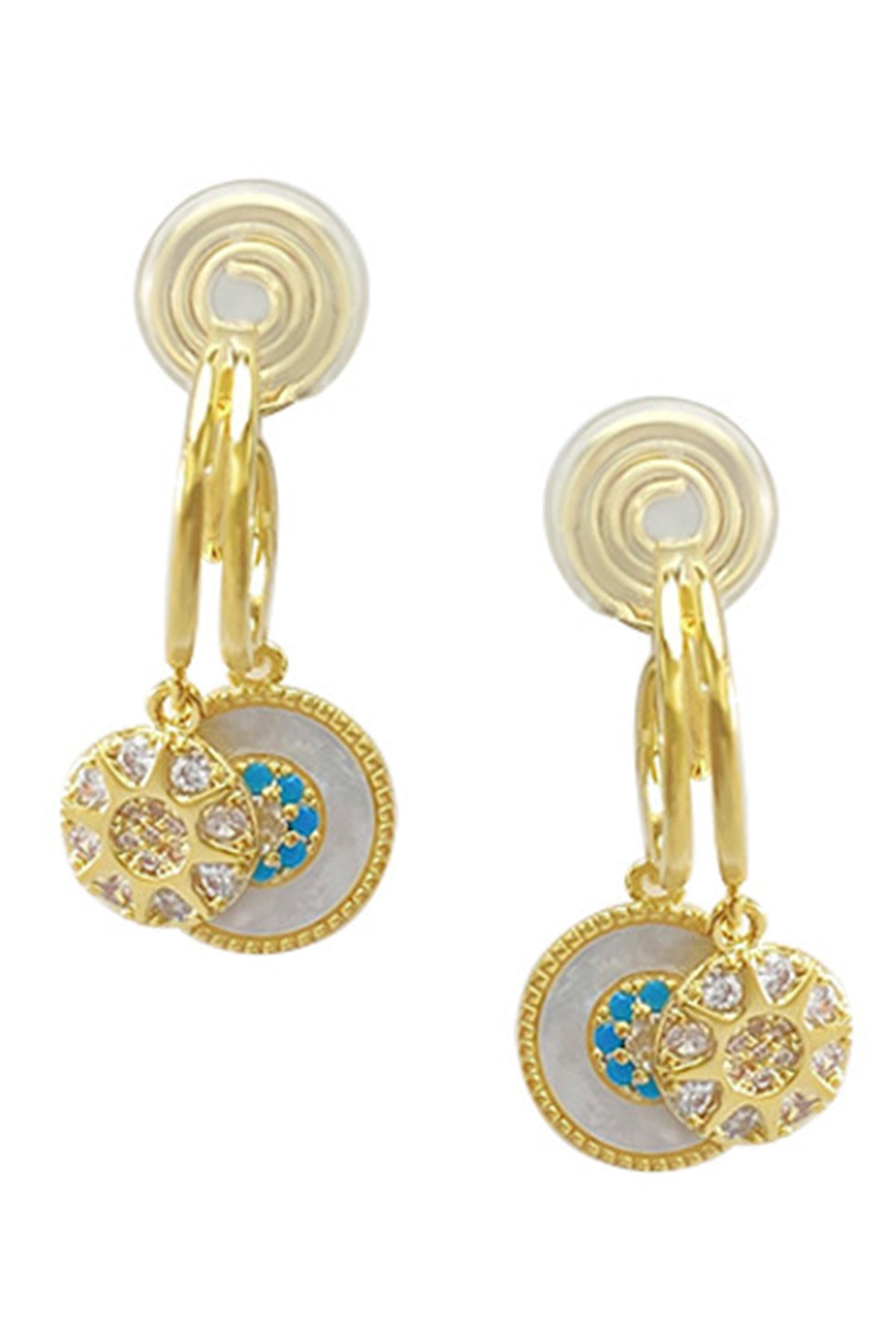 Snowflake Disc Cubic Zirconia Clip On Earrings E7797