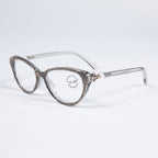 Handmade Rhinestone Cat-Eye Reader Glasses G0399-Grey