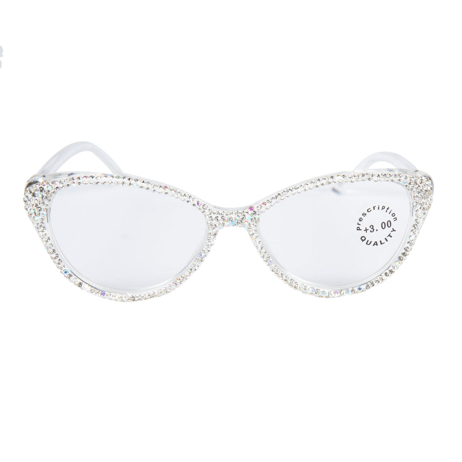 Handmade Rhinestone Cat-Eye Reader Glasses G0399-AB