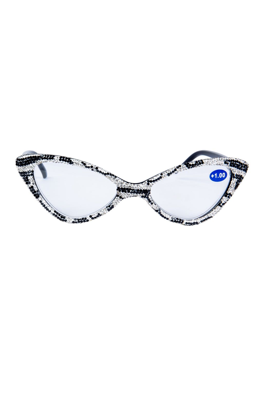 Handmade Rhinestone Cat-Eye Reader Glasses G0404-White - view 3
