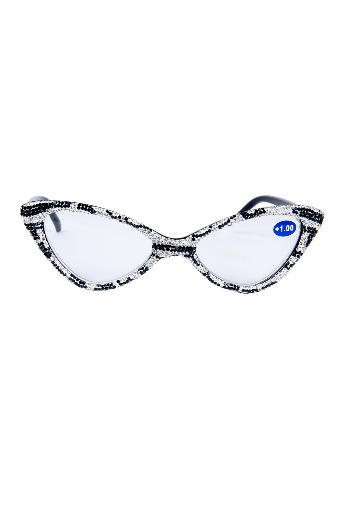 Handmade Rhinestone Cat-Eye Reader Glasses G0404-White - view 3