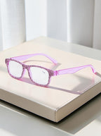 Handmade Rhinestone Rectangle Reader Glasses G0497-Purple