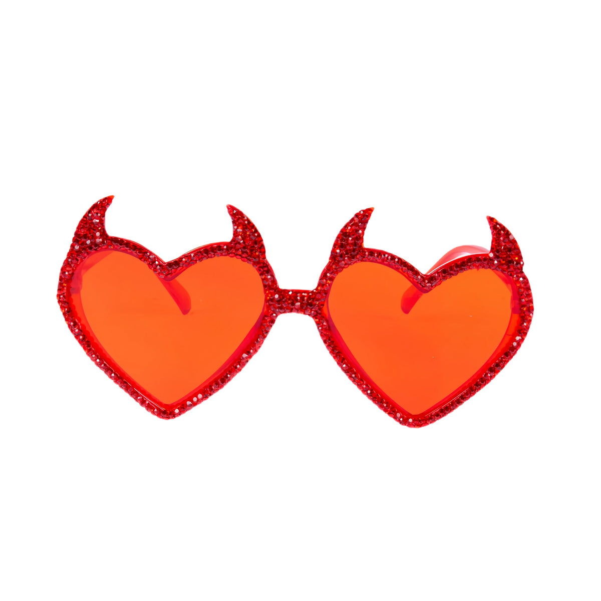 Handmade Rhinestone Devil Horn Heart Party Eyeglasses G0535