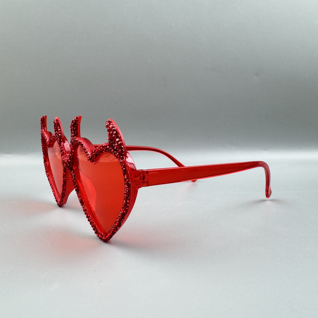 Handmade Rhinestone Devil Horn Heart Party Eyeglasses G0535