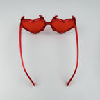 Handmade Rhinestone Devil Horn Heart Party Eyeglasses G0535