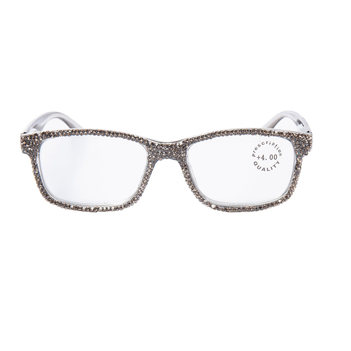 Handmade Rhinestone Rectangle Reader Glasses G0540-Grey - view 3