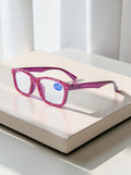 Handmade Rhinestone Rectangle Reader Glasses G0540-Purple-1