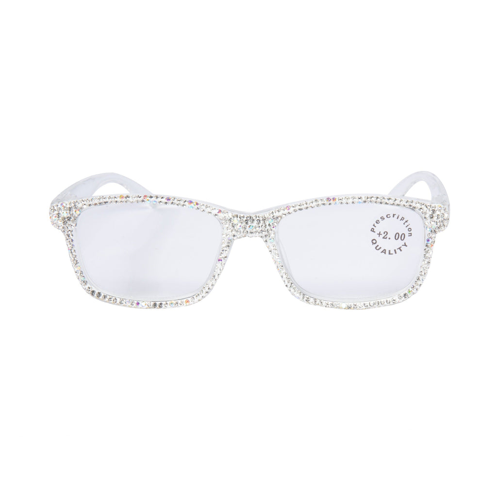 Handmade Rhinestone Rectangle Reader Glasses G0540-AB - view 3
