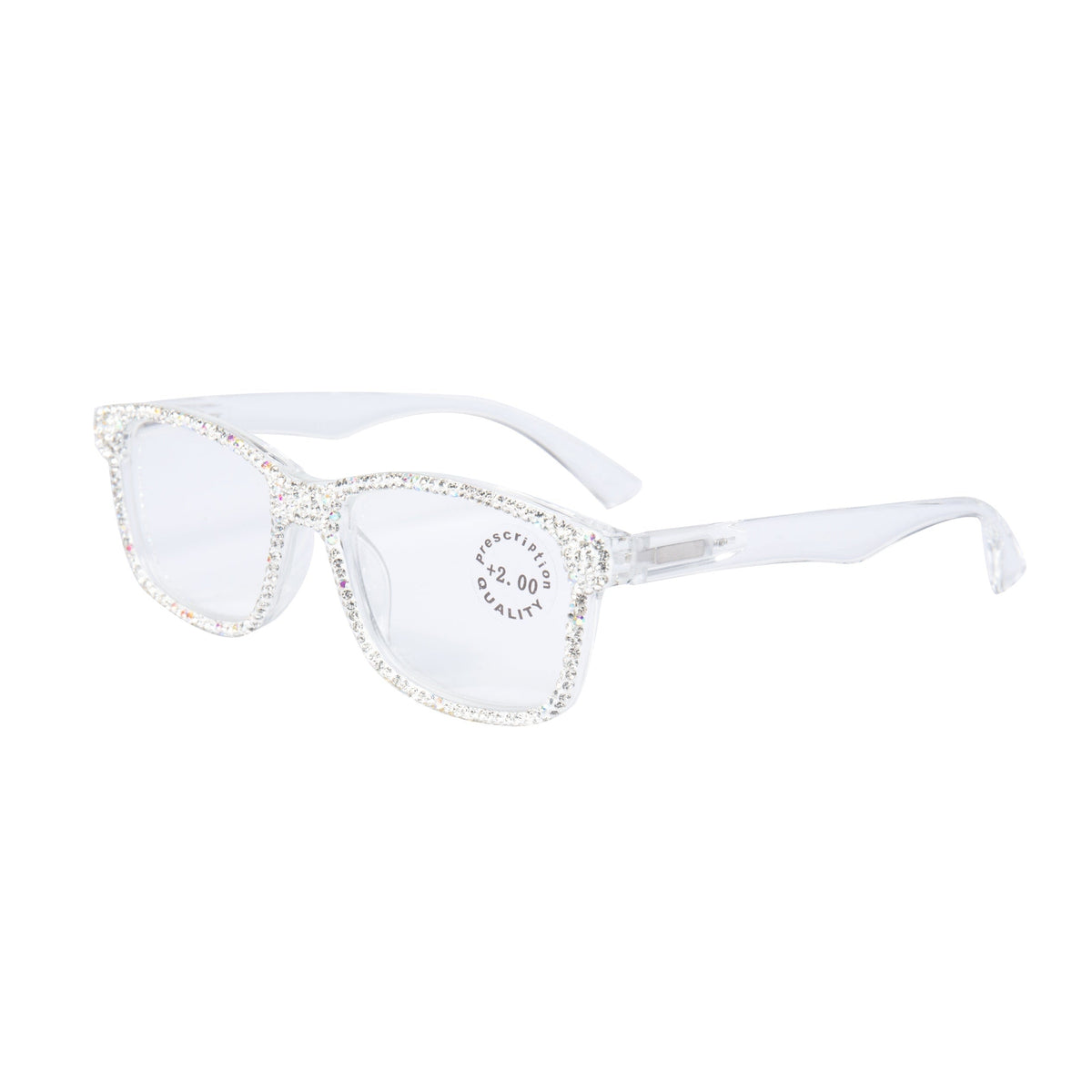 Handmade Rhinestone Rectangle Reader Glasses G0540-AB - view 2