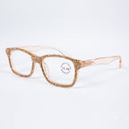 Handmade Rhinestone Rectangle Reader Glasses G0540-Gold - view 2
