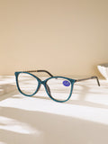 Handmade Rhinestone Rectangle Reader Glasses G0542-Blue