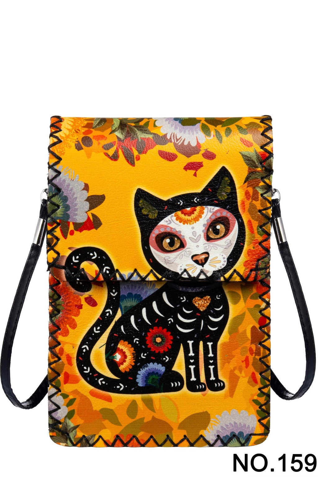 Dia De Los Muertos Cat Printed Crossbody HB0580 - No. 159 - view 2