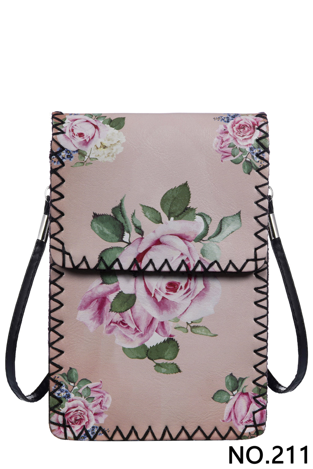 Rose Print Hand-Stitched Crossbody Bag HB0580 - No. 211 - view 2