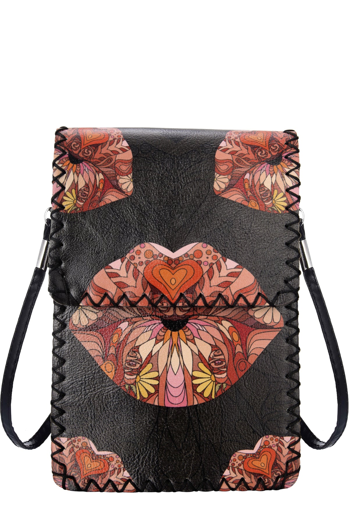 Lips Print Crossbody Bag HB0580 - No. 132 BK