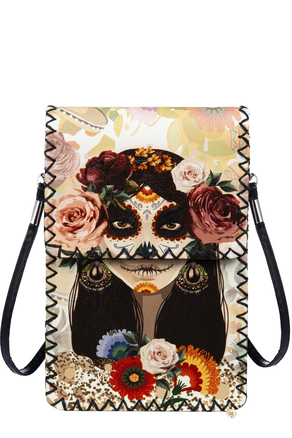 Dia De Los Muertos Girl Printed Crossbody HB0580 - No. 162