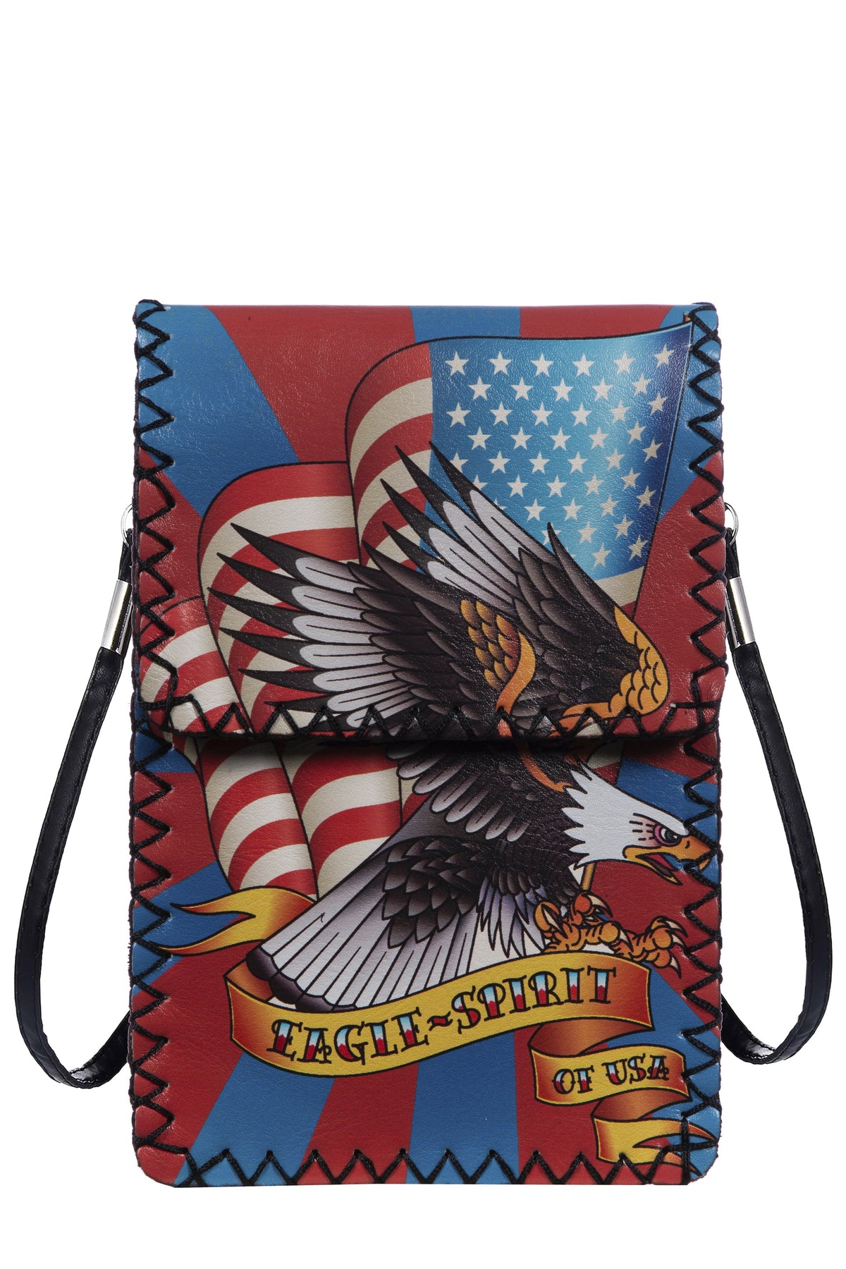 American Eagle Print Hand-Stitched Crossbody Bag HB0580 - No. 210