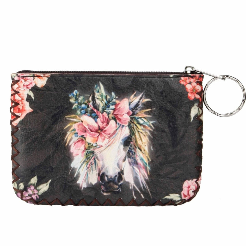 Floral Horse Print Hand-Stitched Coin Purse HB0665 - No. 49 - view 5