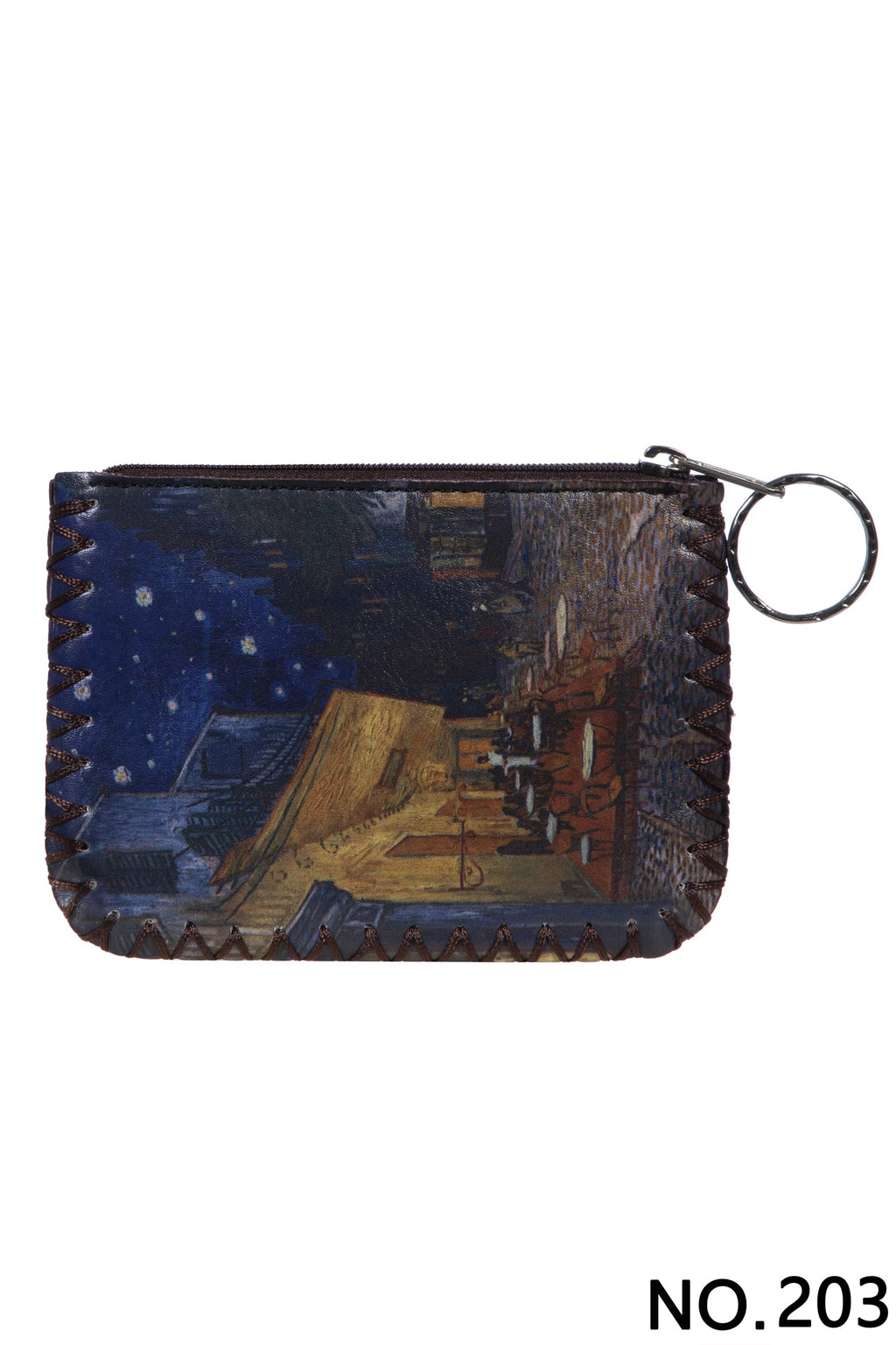 Cafe Terrace At Night Print Hand-Stitched Coin Purse HB0665 - No. 203 - view 2