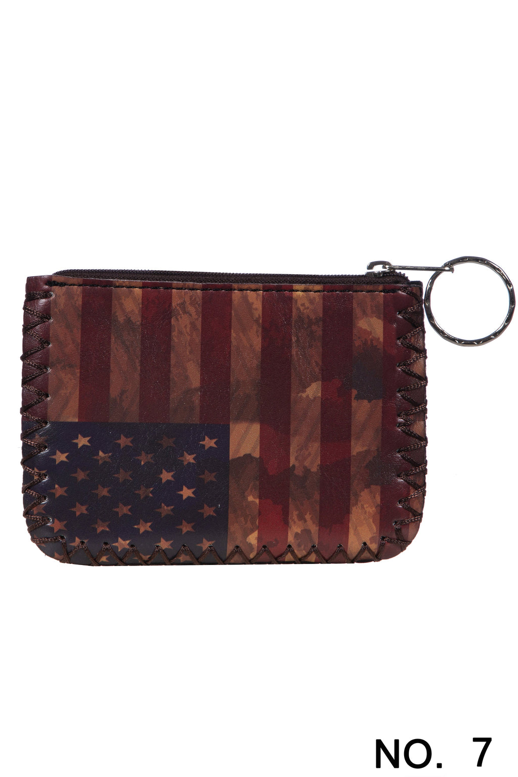 American Flag Print Hand-Stitched Coin Purse HB0665 - No. 7 - view 2