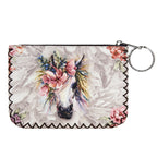 Floral Horse Print Hand-Stitched Coin Purse HB0665 - No. 49