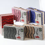 Lady Printed Rhinestone Clutch HB1522