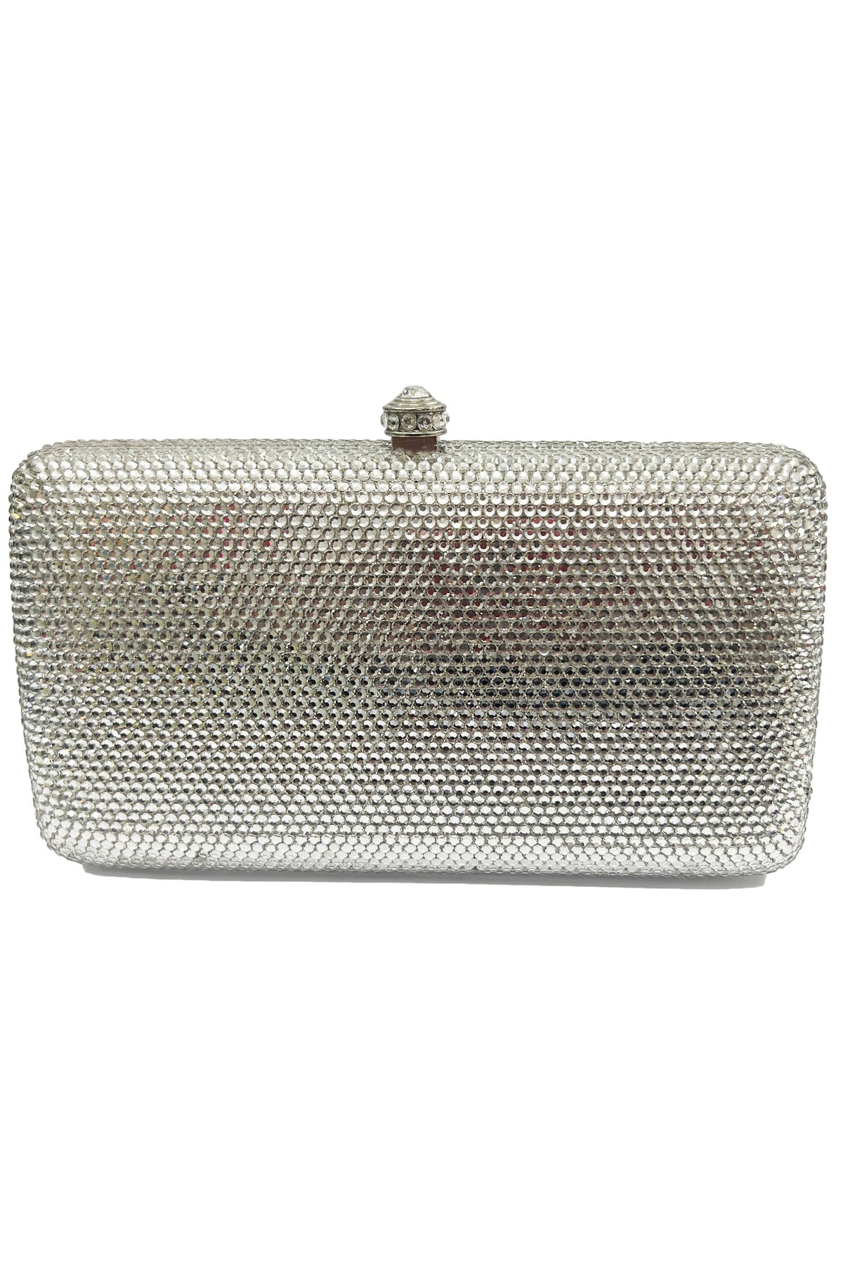 Silver Rounded Rectangle Box Evening Bag HB2408