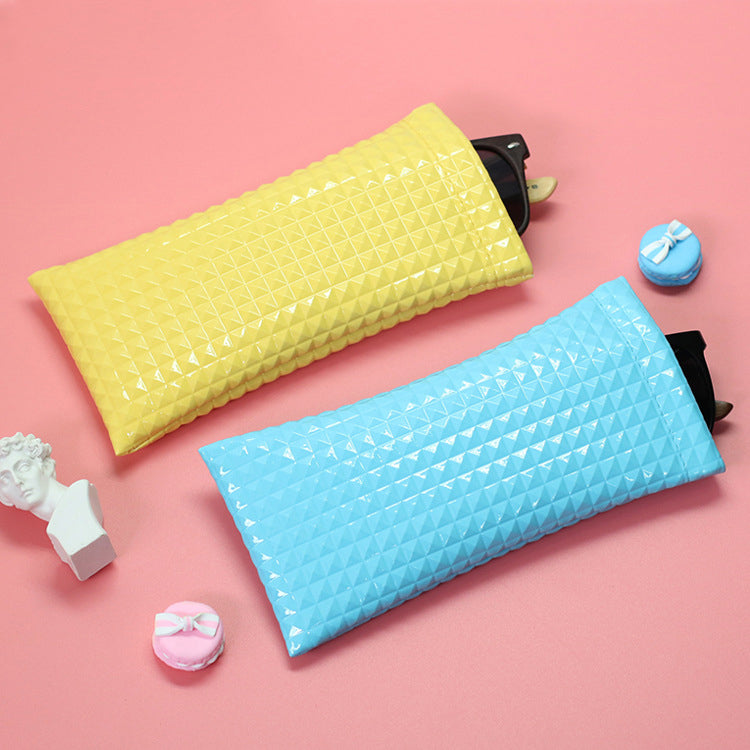 Diamond Grid Pattern Glasses PU Protecting Case HB2695 - view 13