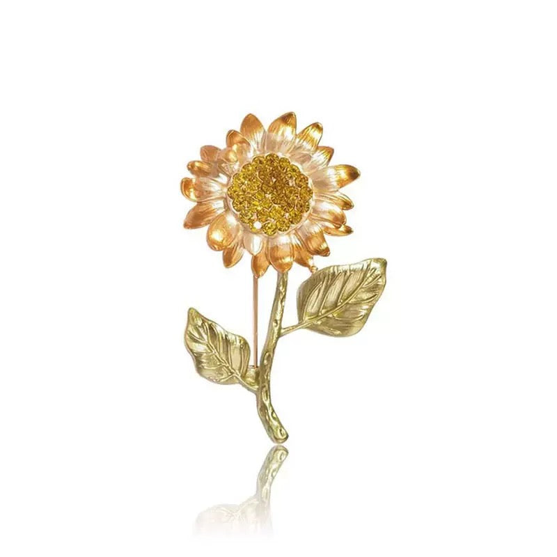 Flower Alloy Rhinestone Brooch PA6420