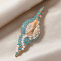 Conch Alloy Rhinestone Brooch PA6380