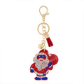 Santa Claus Rhinestone Keychain K1226 - view 2