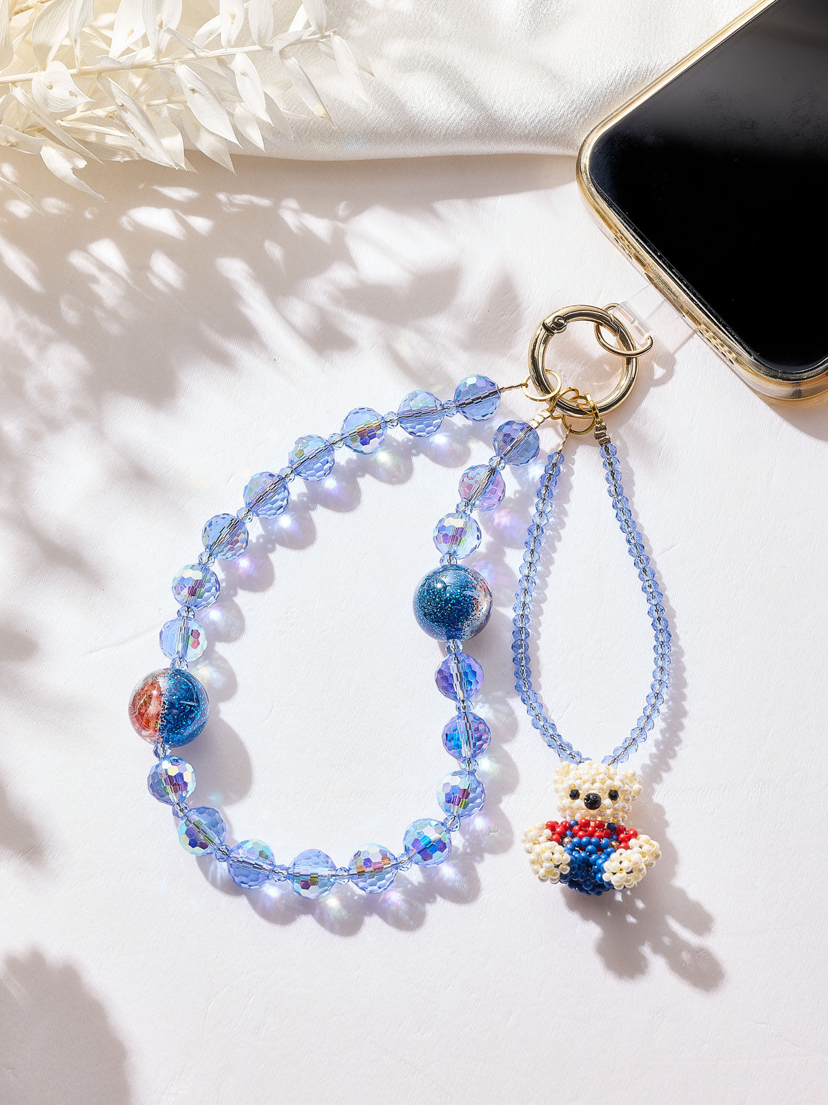 Bear Crystal Keychain Wristlet K1527