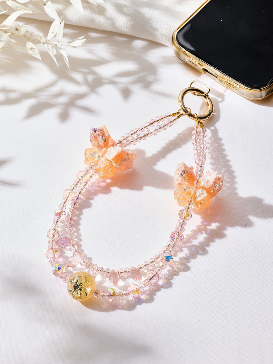 Butterfly Crystal Keychain Wristlet K1534