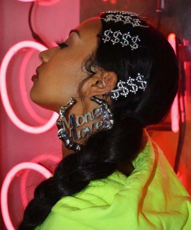 Dollar Rhinestone Hair Clip L2754