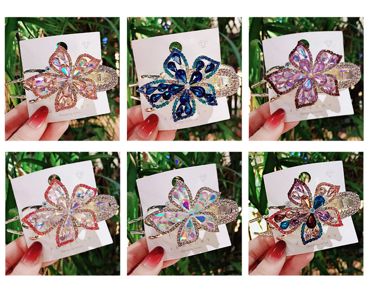 Floral Rhinestone Hair Clip L3033