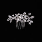 Floral Rhinestone Hair Comb Clip