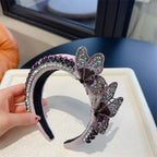 Butterfly Rhinestone Sponge Headband L4431