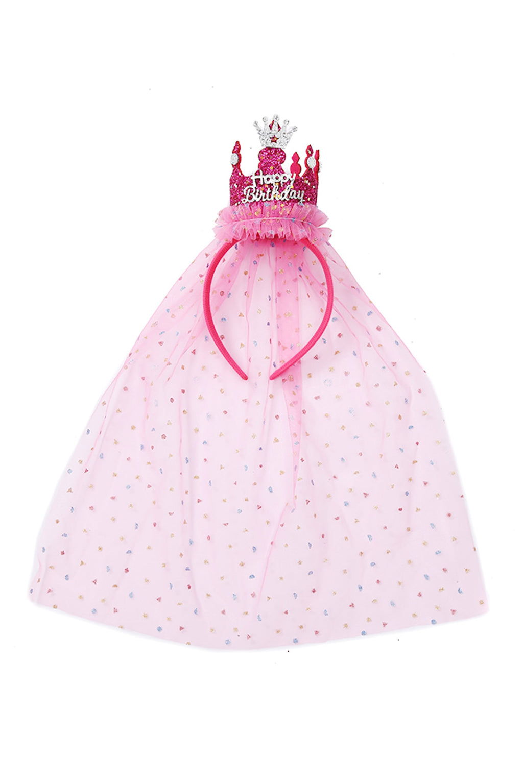 Brithday Crown Headband With Gauze L4566