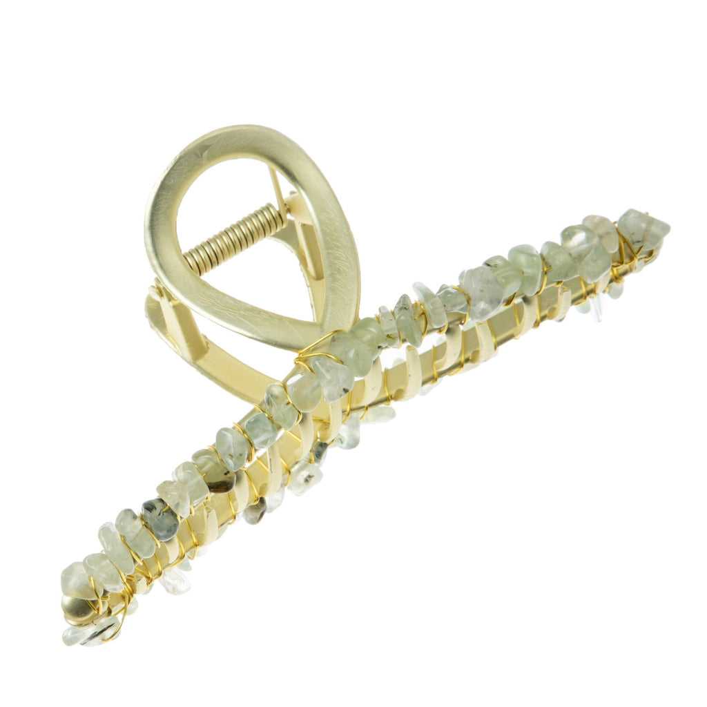 Irregular Natural Stone Cross Hair Clip L4671-GD - view 7