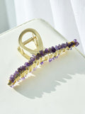 Irregular Natural Stone Cross Hair Clip L4671-GD - view 4