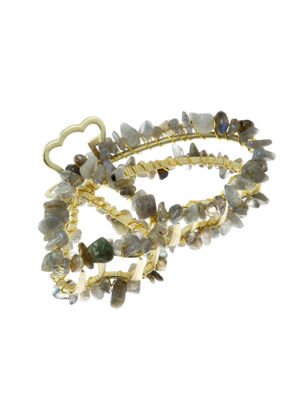 Irregular Natural Stone Butterfly Hair Clip L4673 - view 10