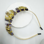 Natural Stone Moon Scepter Bee Crown Headband L4706