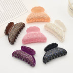 Shell Shaped Rhinestone Acrylic Hair Clip L4839